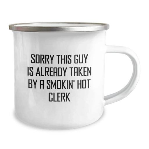 Funny Clerk Gifts, Smokin' Hot Clerk Birthday Unique Mugs, Camping Mug for Men Friends Family - Image 2