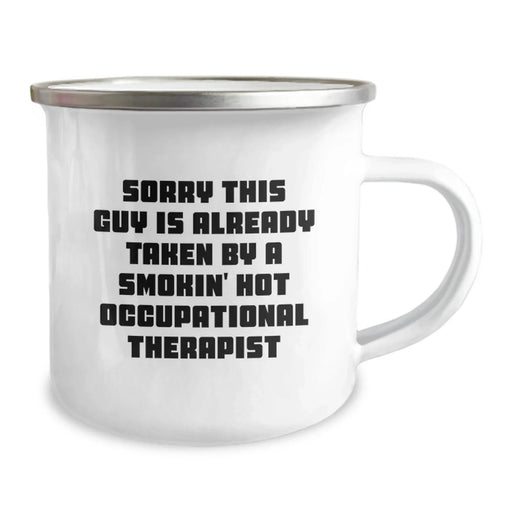 Funny Occupational Therapist Gifts for Men, Unique Camping Mugs, Christmas Unique Gifts from Friends, Smokin' Hot Occupational Therapist Quote - Image 2