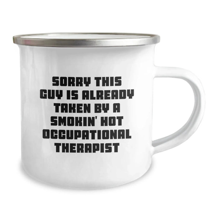 Funny Occupational Therapist Gifts for Men, Unique Camping Mugs, Christmas Unique Gifts from Friends, Smokin' Hot Occupational Therapist Quote - Image 2