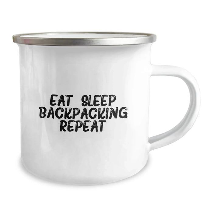 Funny Backpacking Camping Mug Gifts for Men, Unique Valentine's Unique Gifts from Friends, Perfect for Outdoor Enthusiasts who Love to Eat, Sleep, Backpacking, Repeat. - Image 2