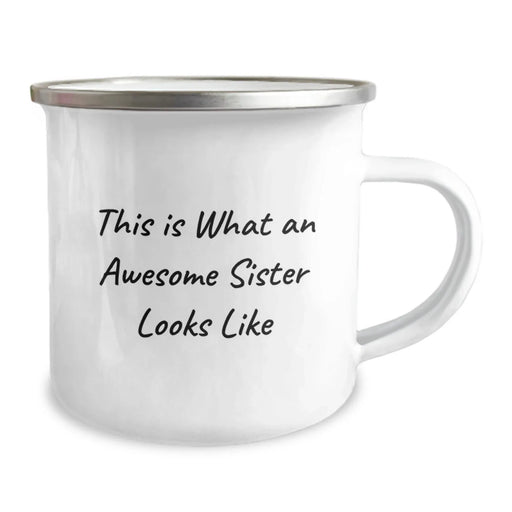 Funny Sister Gifts for Her Birthday, Awesome Camping Mug, This 'Is What An Awesome Sister Looks Like' Quote, Gifts from Sister to Sister, Sister Love - Image 2