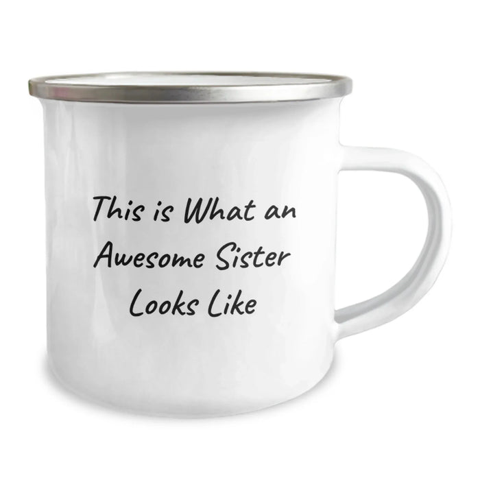 Funny Sister Gifts for Her Birthday, Awesome Camping Mug, This 'Is What An Awesome Sister Looks Like' Quote, Gifts from Sister to Sister, Sister Love - Image 2