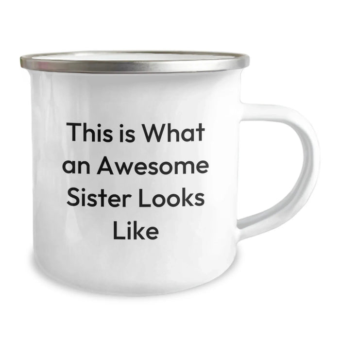 Funny Sister Gifts, Camping Mug, This Is What An Awesome Sister Looks Like, Birthday Unique Gifts from Sister - Image 2