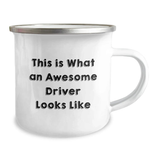 Driver Gifts from Friends for Awesome Drivers, Camping Mug with Inspirational Quote, 12 oz Stainless Steel with Enamel Finish, Perfect for Graduation - Image 2