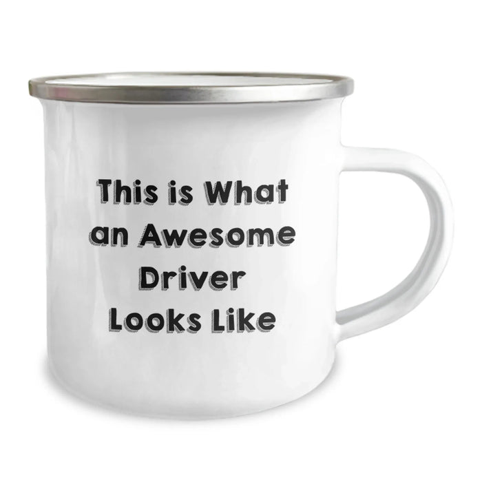 Driver Gifts from Friends for Awesome Drivers, Camping Mug with Inspirational Quote, 12 oz Stainless Steel with Enamel Finish, Perfect for Graduation - Image 2
