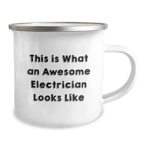 Electrician Gifts from Family - This Is What An Awesome Electrician Looks Like Stainless Steel Camping Mug for Graduation - Image 2