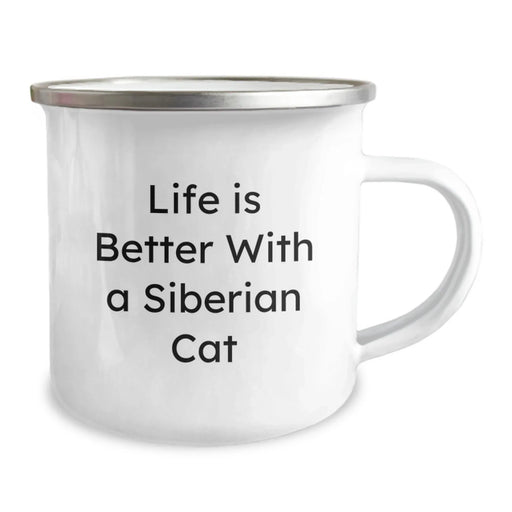 Funny Siberian Cat Gifts for Men from Friends - Birthday Unique Mugs with Life Is Better With A Siberian Cat Quote, Camping Mug for Siberian Cat Enthusiasts, 12 oz Stainless Steel - Image 2