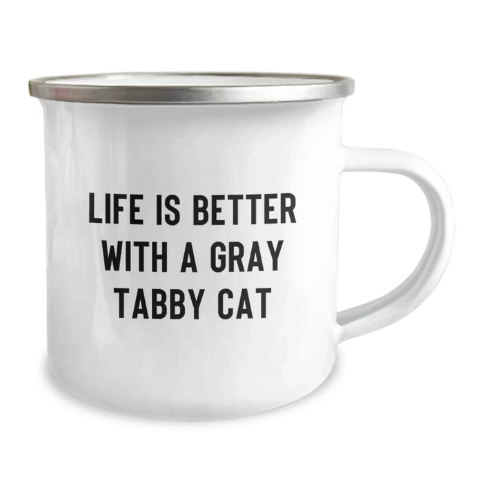 Funny Gray Tabby Cat Gifts for Men - Life Is Better With A Gray Tabby Cat, Birthday Unique Gifts from Friends - Image 2