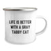 Funny Gray Tabby Cat Gifts for Men - Life Is Better With A Gray Tabby Cat, Birthday Unique Gifts from Friends - Image 2