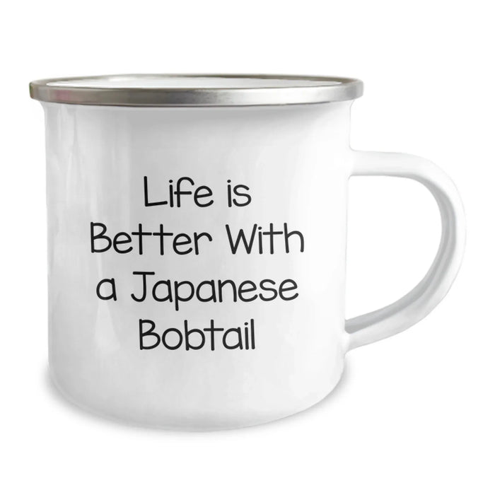 Funny Japanese Bobtail Cat Gifts from Men to Friends on Birthday Unique Camping Mug-Life Is Better With A Japanese Bobtail - Image 2