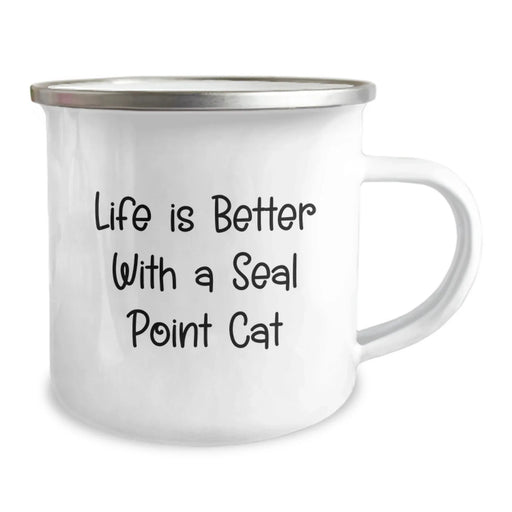 Funny Seal Point Cat Camping Mug Gifts from Friends for Seal Point Cat Lover Birthday Unique Presents - Image 2