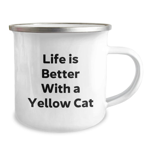 Yellow Cat Fun Camping Mug, Inspirational Quote Gifts from Friends for Yellow Cat Lover on Birthday Unique - Image 2