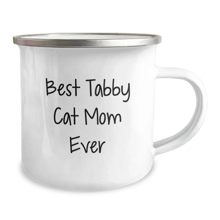 Funny Tabby Cat Mom Gifts for Her - Best Tabby Cat Mom Ever, 12 oz Camping Mug, Birthday Unique Gifts from Friends, Perfect for Tabby Cat Enthusiasts - Image 2