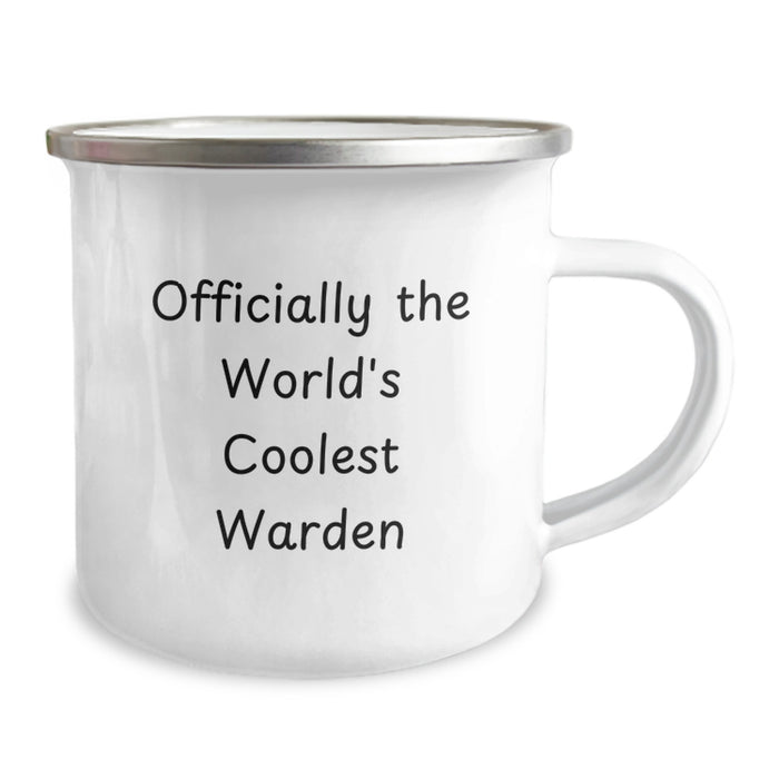 Funny Warden Gifts for Men, Camping Mug with Officially The World's Coolest Warden Quote - Perfect for Father's Day Unique Gifts from Family to Dad - Image 2
