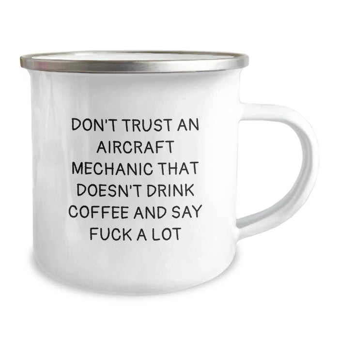 Funny Aircraft Mechanic Gifts for Men, 'Don't Trust' Camping Mug, Unique Christmas Unique Gifts from Friends - Image 2
