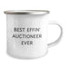 Funny Auctioneer Gifts for Men from Friends and Family - Best Effin' Auctioneer Ever Camping Mug for Christmas - Image 2