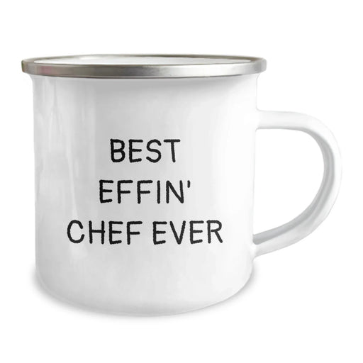 Funny Chef Gifts from Men, Best Effin' Chef Ever Valentine's Unique Gifts for Chef, Stainless Steel Camping Mug - Image 2