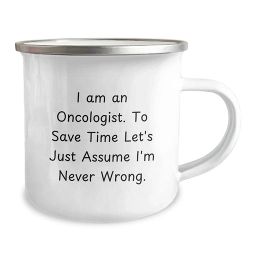Funny Oncologist Gifts for Men from Friends - Camping Mug on Birthday - Image 2
