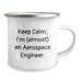 Funny Aerospace Engineer Christmas Unique Gifts from Family - Camping Mug - Keep Calm, I'm (almost) An Aerospace Engineer. - Image 2