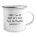 Funny Graduation Gifts from Friends - Tax Preparer Camping Mug - Keep Calm And Let The Tax Preparer Handle It - Unique Gifts for Tax Professionals - Image 2