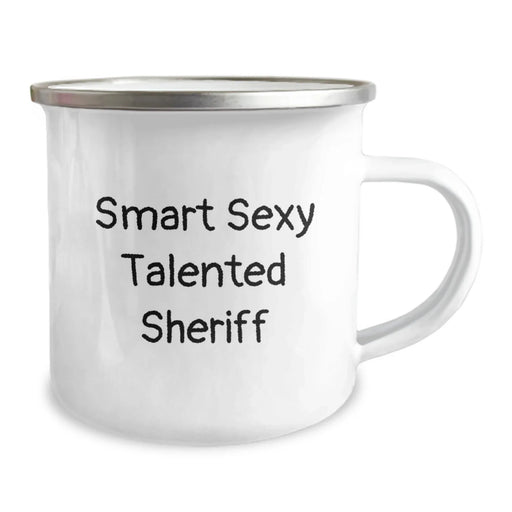 Funny Sheriff Gifts for Men - Smart Sexy Talented Sheriff Birthday Unique Gifts from Family to Sheriff Camping Mug - Image 2