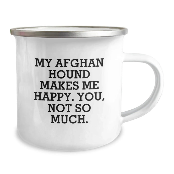Funny Afghan Hound Dog Lover Gifts from Friends and Family for Birthday Unique Gifts - My Afghan Hound Makes Me Happy You Not So Much Camping Mug - Image 2