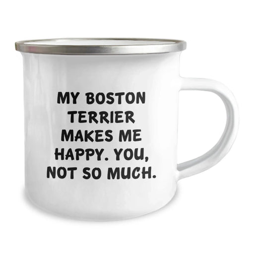 Funny Boston Terrier Dog Lover Gifts from Family for Birthday Unique Presents - Boston Terrier Dog Camping Mug - Image 2