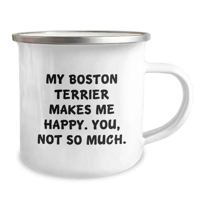 Funny Boston Terrier Dog Lover Gifts from Family for Birthday Unique Presents - Boston Terrier Dog Camping Mug - Image 2