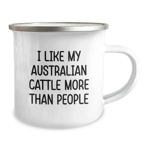 Funny Australian Cattle Dog Lover Gifts for Men from Friends, 'I Like My Australian Cattle More Than People' Camping Mug - Image 2