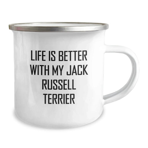 Funny Jack Russell Terrier Dog Gifts for Birthday from Friends, Unique Camping Mug with Life Is Better Quote - Image 2