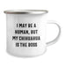 Funny Chihuahua Dog Birthday Unique Gifts from Friends Unique Camping Mugs with I May Be A Human, But My Chihuahua Is The Boss Quote - Image 2