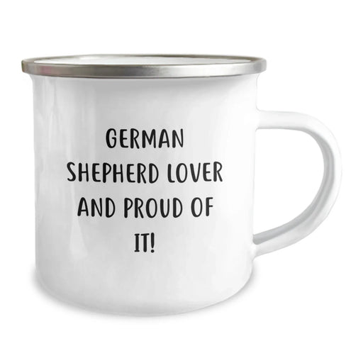 German Shepherd Dog Lover Gifts - 'German Shepherd Lover And Proud Of It!' Camping Mug for Birthday Unique Gifts from Friends, Coworkers, Family to German Shepherd Dog Owners, Men, Women - Image 2