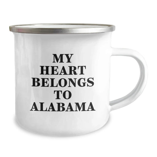 Funny Alabama Camping Mug Gift for Him from Friends, Unique Birthday Unique Gifts for Alabama Lovers, My Heart Belongs To Alabama - Image 2