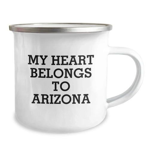 Arizona Camping Mug - Funny 'My Heart Belongs To Arizona' Gift for Birthday, Arizona Gifts for Women, Camping Mug for Men, Women, Friends, Coworkers, Family from Arizona Lover - Image 2