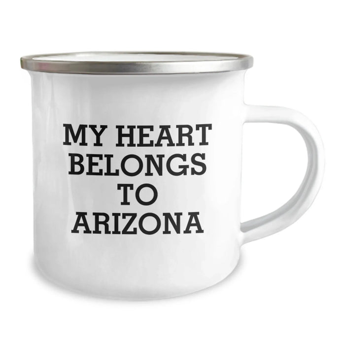 Arizona Camping Mug - Funny 'My Heart Belongs To Arizona' Gift for Birthday, Arizona Gifts for Women, Camping Mug for Men, Women, Friends, Coworkers, Family from Arizona Lover - Image 2