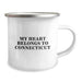Connecticut Gifts from Friends to Family - Funny 'My Heart Belongs To Connecticut' Camping Mug for Connecticut Lovers - Image 2