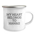 Funny Hawaii Camping Mug Gifts from Friends for Birthday - 'My Heart Belongs To Hawaii' Quote - Image 2