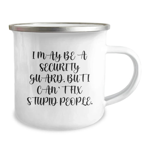 Funny Security Guard Gifts, Birthday Unique Gifts for Security Guard, 12 oz Stainless Steel Camping Mug - Image 2
