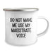 Funny Magistrate Gifts for Friends and Family - Do Not Make Me Use My Magistrate Voice Camping Mug, 12 oz Stainless Steel with Enamel Finish - Image 2