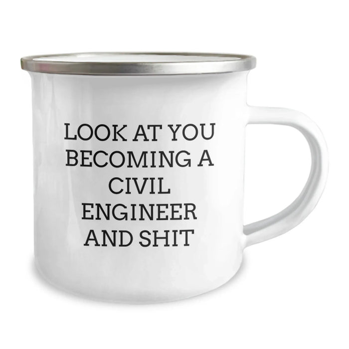 Civil Engineer Christmas Camping Mug, Funny Quote Gifts from Friends to Civil Engineer Men - Image 2