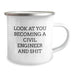 Civil Engineer Christmas Camping Mug, Funny Quote Gifts from Friends to Civil Engineer Men - Image 2