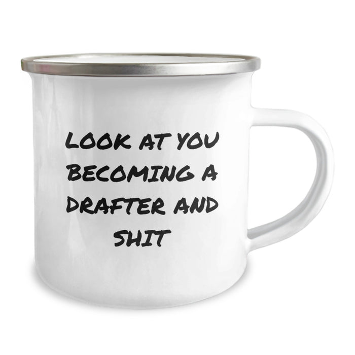 Funny Drafter Christmas Unique Gifts for Him from Friends, Unique Camping Mug with Inspirational Quote - Image 2