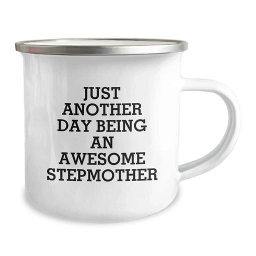 Funny Stepmother Gifts, Just Another Day Being An Awesome Stepmother, Unique Stepmom Camping Mug for Christmas - Image 2