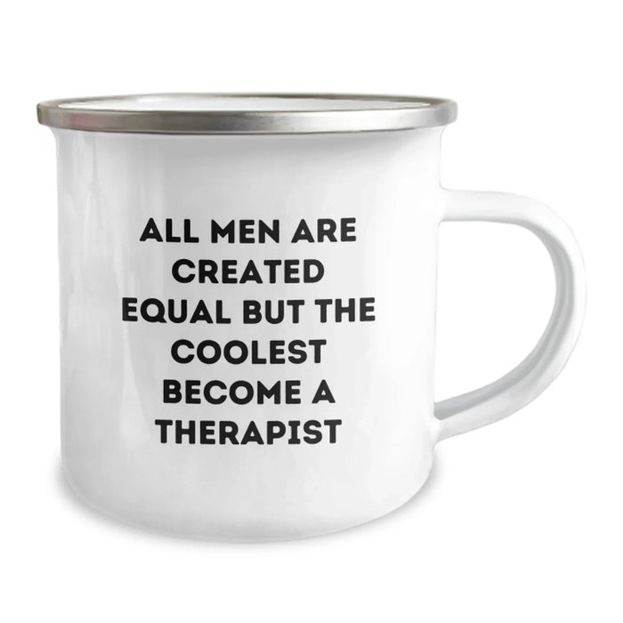 Gifts for Therapists Who Love Camping, Funny 'All Men Are Created Equal But The Coolest Become A Therapist' Quote, Christmas Unique Gifts from Friends - Image 2