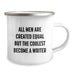 Funny Writer Gifts from Men, Unique Camping Mugs for Birthday, 'All Men Are Created Equal But The Coolest Become A Writer' Quote, 12 oz Stainless Steel with Enamel Finish - Image 2