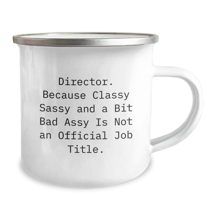 Funny Director Gifts: Director Appreciation Camping Mug, Classy Sassy Fearlessy Quote, Birthday Presents from Friends, Gifts for Her or Him - Image 2