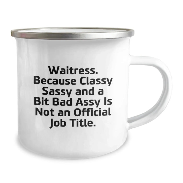 Funny Waitress Gifts for Her, Camping Mug from Friends, Unique Christmas Memorable Presents - Image 2