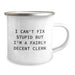 Funny Clerk Gifts for Mother's Day - Camping Mug, Inspirational Quote, Gift from Friends, Fairly Decent Clerk, Unique Office Mug, Stainless Steel, 12 oz - Image 2