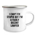Funny Lawyer Gifts for Men, Birthday Unique Funny Mugs 'I Can't Fix Stupid But I'm A Fairly Decent Lawyer', Gifts from Friends to Family - Image 2