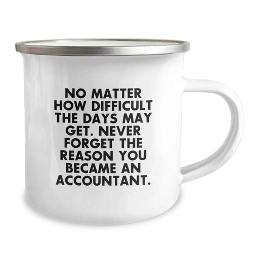 Funny and Inspirational Gifts from Friends for Accountants - Unique Christmas Camping Mugs - 'No Matter How Difficult The Days May Get...' - Image 2